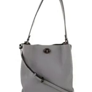 Coach Grey Leather Shoulder Willow Bucket Bag.
